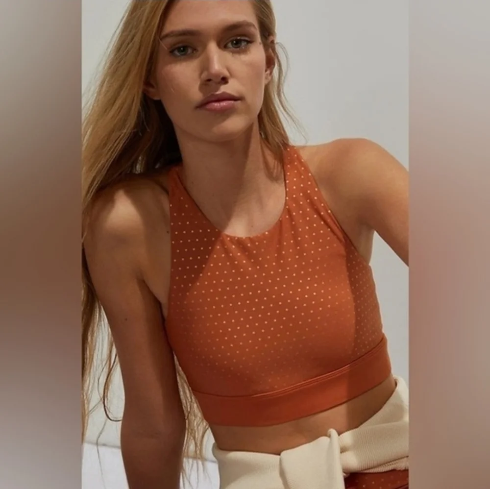 ANTHROPOLOGIE ALLFENIX Orange Twilight Longline Sports‎ Bra - Size Medium